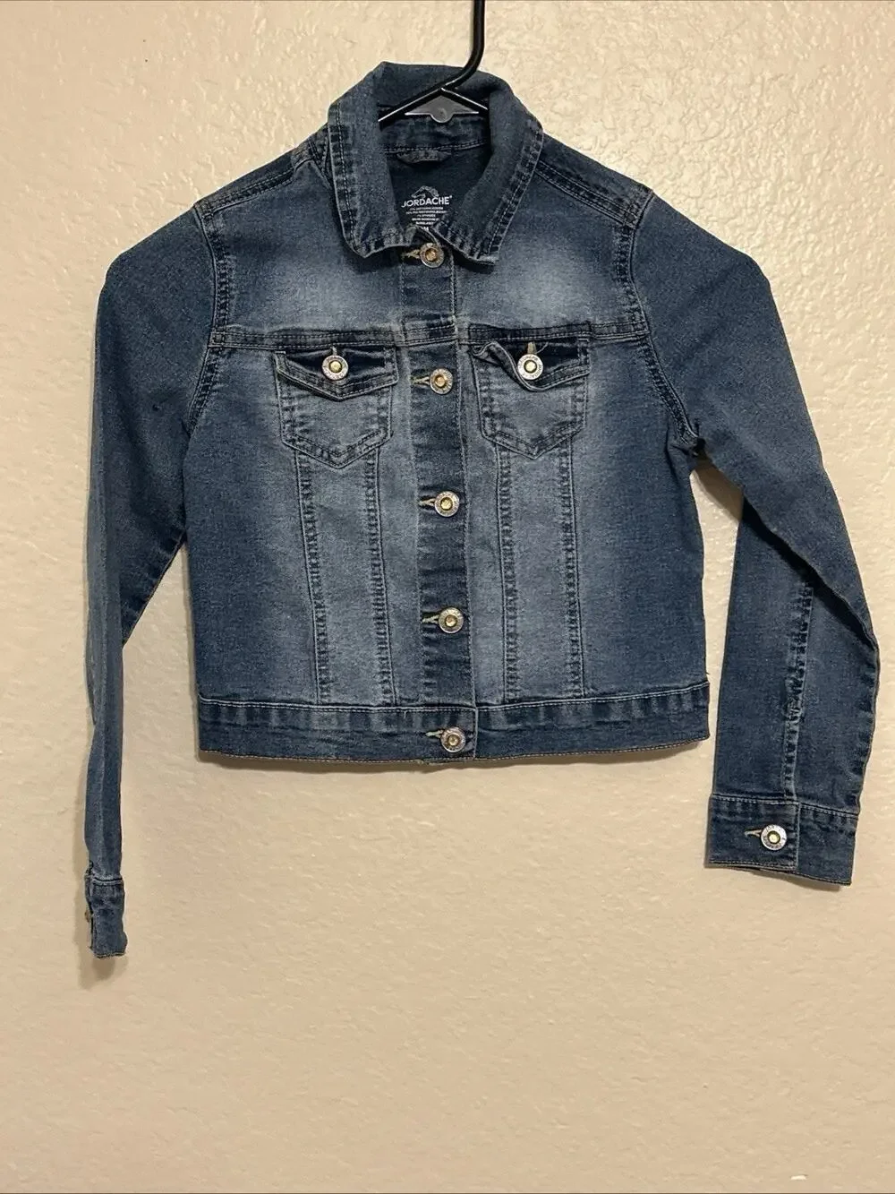 JORDACHE GIRLS VINTAGE DENIM JEAN JACKET MEDIUM 7/8